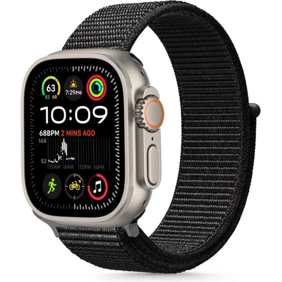 Tech-Protect Nylon Strap for Apple Watch 44 / 45 / 46 / 49 mm - Black - (26503-0)