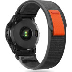 Tech-Protect Nylon Strap for Garmin Fenix 3 / 5X / 3HR / 5X Plus / 6X / 6X Pro / 7X - Black-Orange - (24309-0)