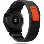 Tech-Protect Nylon Strap for Garmin Fenix 5 / 6 / 6 Pro / 7 - Black/Orange - (24332-0)