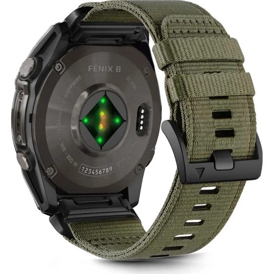 Tech-Protect Nylon strap for Garmin Fenix 5X / 5X PLUS / 6X / 6X PRO / 7X / 8 (51 mm) - green - (26686-0)