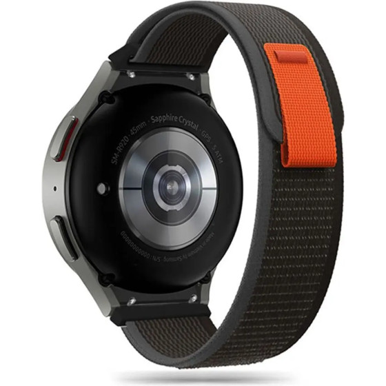 Tech-Protect Nylon Strap for Samsung Galaxy Watch 4/5/5 Pro/6/7/FE - Black & Orange - (24331-0)