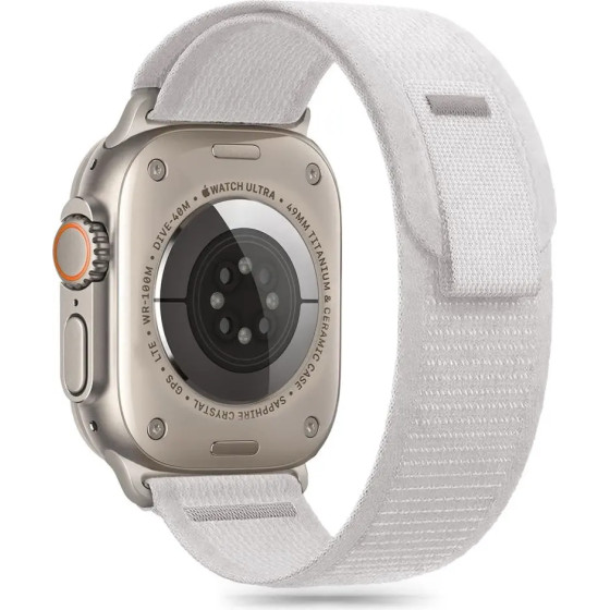 Tech-Protect Nylon Stripe Strap for Apple Watch 6 / 7 / 8 / 9 / 10 / SE / Ultra 1 / 2 (44 / 45 / 46 / 49 MM) - Gray - (26435-0)