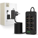 Tech-Protect PC6X6 Power Strip 6 Sockets 240V + 3xUSB-A + 3xUSB-C 200cm - Black - (26159-0)
