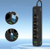 Tech-Protect PCL4X3 Power Strip 4 Sockets 240V + 2xUSB-A + 1xUSB-C 200 cm - Black - (26195-0)