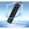 Tech-Protect PCL4X3 Power Strip 4 Sockets 240V + 2xUSB-A + 1xUSB-C 200 cm - Black - (26195-0)