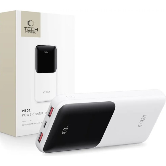 Tech-Protect Powerbank PB01 10000mAh 22.5W - white - (27211-0)