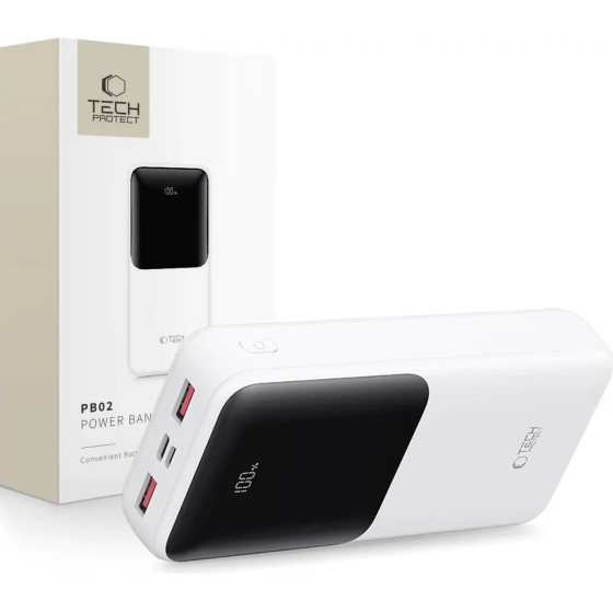 Tech-Protect Powerbank PB02 20000mAh 22.5W - white - (27213-0)