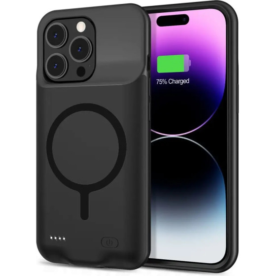 Tech-Protect PowerCase for iPhone 15 Pro with MagSafe and 7000mAh Powerbank - Black - (23623-0)