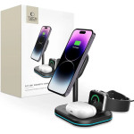 Tech-Protect QI15W-A27 3-in-1 Inductive Charger with MagSafe Stand for Smartphone / Apple Watch / AirPods - Black - (23343-0)