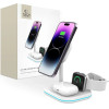 Tech-Protect QI15W-A27 3-in-1 inductive charger with MagSafe stand for smartphone / Apple Watch / AirPods - white - (23344-0)
