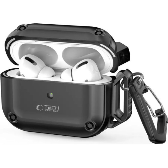 Tech-Protect Rough Hook Case with Carabiner for Apple AirPods Pro 1 / 2 - Black - (26265-0)