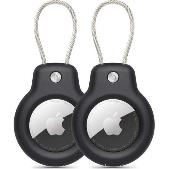 Tech-Protect Rough Vein 2-pack case for Apple AirTag - black - (27157-0)