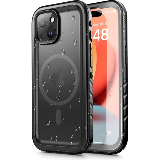 Tech-Protect ShellBox Case Waterproof IP68 with MagSafe for iPhone 15 - Black - (23610-0)