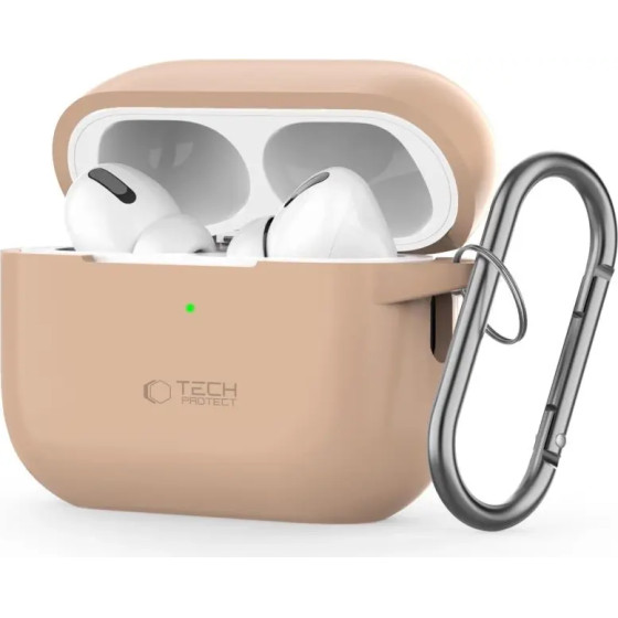 Tech-Protect Silicone Hook Case for Apple AirPods Pro 1 / 2 - Beige - (25957-0)