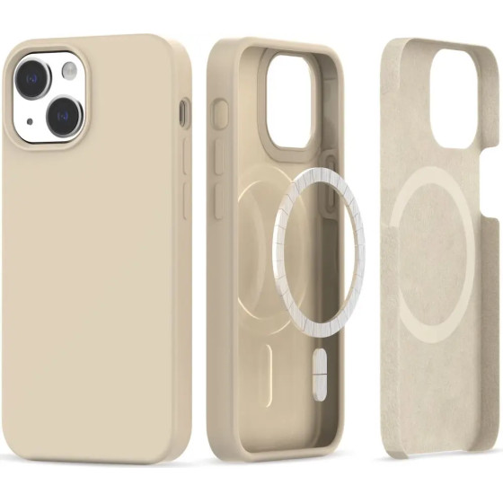 Tech-Protect Silicone MagSafe Case for iPhone 13 / 14 - Beige - (24013-0)