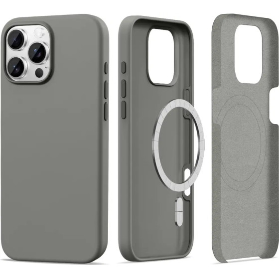 Tech-Protect Silicone MagSafe Case for iPhone 16 Pro Max - Gray - (25515-0)