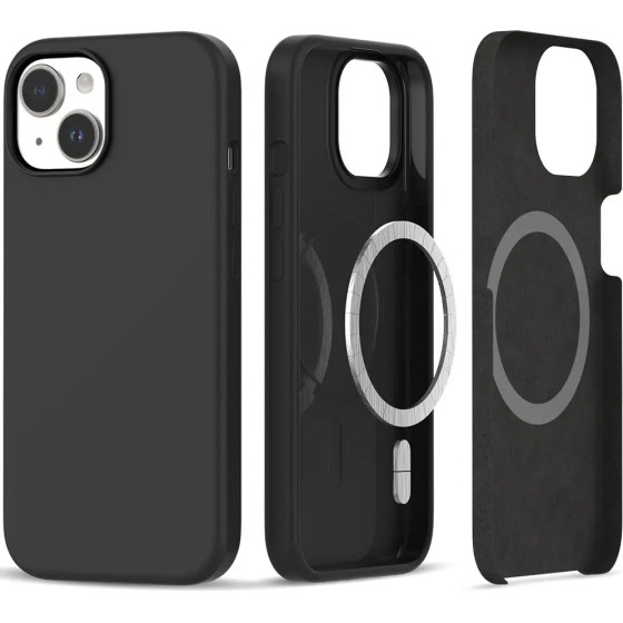 Tech-Protect Silicone MagSafe iPhone 15 Case - Matte Black - (23641-0)