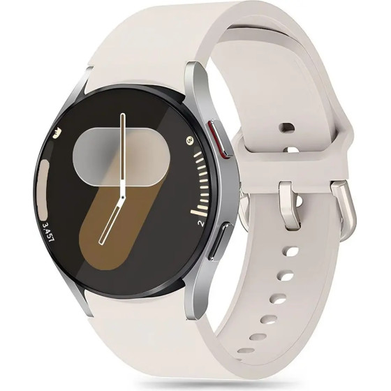 Tech-Protect Silicone Strap for Samsung Galaxy Watch 4 / 5 / 5 Pro / 6 / 7 / FE - Beige - (26036-0)