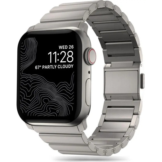 Tech-Protect SteelBand for Apple Watch 4 / 5 / 6 / 7 / 8 / 9 / SE / Ultra 1 / 2 (42/44/45/49 mm) - titanium - (25336-0)
