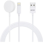 Tech-Protect UltraBoost 2in1 Magnetic Charger with USB-C / Lightning Cables for Apple Watch 1.5m - White - (23077-0)