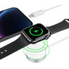 Tech-Protect UltraBoost 2in1 Magnetic Charger with USB-C / Lightning Cables for Apple Watch 1.5m - White - (23077-0)