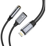 Tech-Protect UltraBoost Lightning (male) / mini jack 3.5mm (female) - Lightning (female) - black - (24291-0)