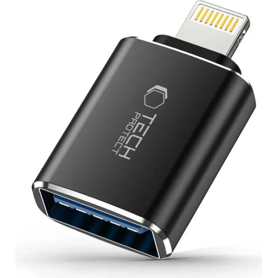 Tech-Protect UltraBoost Lightning (Male) / USB-A (Female) OTG Adapter - Black - (23095-0)