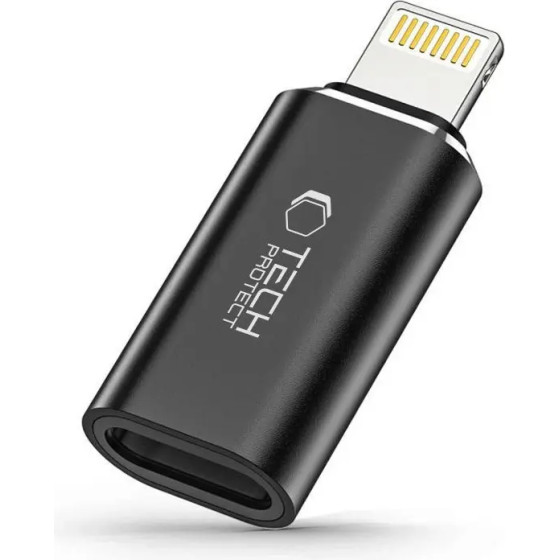 Tech-Protect UltraBoost Lightning (Male) / USB-C (Female) Adapter - Black - (23103-0)