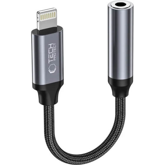 Tech-Protect UltraBoost Lightning / 3.5mm mini jack adapter - black - (22919-0)