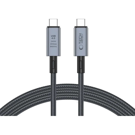 Tech-Protect UltraBoost Max USB-C 4.0 / USB-C 4.0 PD 240W 8K 40Gbps 2m cable - gray - (25310-0)