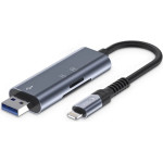 Tech-Protect UltraBoost SD/micro SD Card Reader with Lightning /USB-A Connector - Gray - (25096-0)