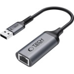 Tech-Protect UltraBoost USB-A 3.0 / Ethernet RJ45 1000Mbps Adapter - Black - (27256-0)