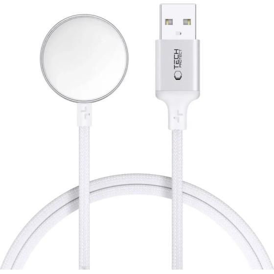 Tech-Protect UltraBoost USB-A Inductive Charger for Apple Watch 1m - White - (27252-0)