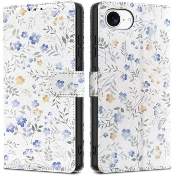 Tech-Protect Wallet Case for iPhone 16e - Daisies with Leaves - (27253-0)