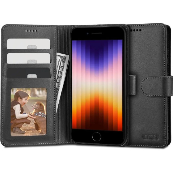 Tech-Protect Wallet Case for iPhone 7 / 8 / SE 2020 / 2022 - Black - (17179-0)
