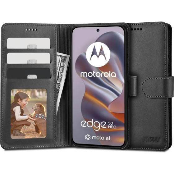 Tech-Protect Wallet Case for Motorola EDGE 50 NEO - Black - (26375-0)