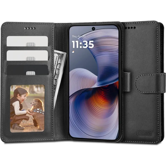 Tech-Protect Wallet Case for Motorola MOTO G55 5G - Black - (26374-0)