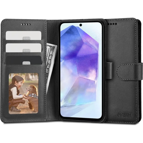 Tech-Protect Wallet Case for Samsung Galaxy A55 5G - Black - (24909-0)