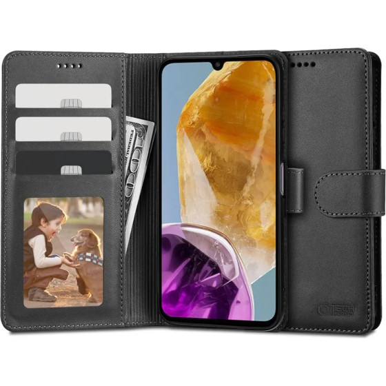 Tech-Protect Wallet Case for Samsung Galaxy M15 5G - Black - (25073-0)
