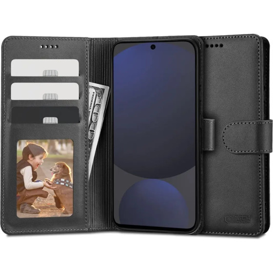 Tech-Protect Wallet Case for Samsung Galaxy S24 FE - Black - (26454-0)