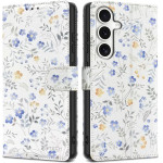 Tech-Protect Wallet Case for Samsung Galaxy S25 - Daisies with Leaves - (27004-0)