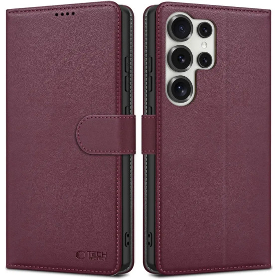 Tech-Protect Wallet Case for Samsung Galaxy S25 Ultra - Burgundy - (27003-0)