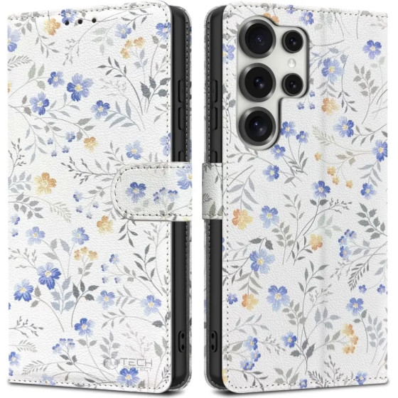 Tech-Protect Wallet Case for Samsung Galaxy S25 Ultra - Daisies with Leaves - (27005-0)