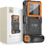 Tech-Protect Waterproof Case IPX8 for 4.7-6.7 Smartphones - Black and Orange - (25423-0)