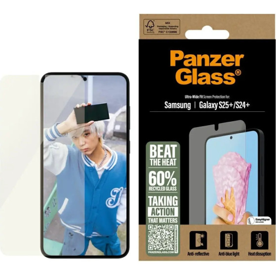 PanzerGlass All-in-One Ultra-Wide Fit Tempered Glass for Samsung Galaxy S25+ - (PAN001092-0)