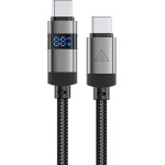Acefast C15-04 USB-C - USB-C Cable With Display 480Mb/s 66W 1.2m - Black - (C15-03)
