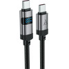 Acefast C15-04 USB-C - USB-C Cable With Display 480Mb/s 66W 1.2m - Black - (C15-03)