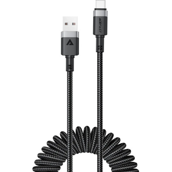 Acefast USB-A - USB-C Cable Spring 480Mb/s 3A 1.2m - Black - (C14-04)