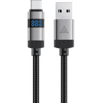 Acefast USB-A - USB-C Cable With Display 480Mb/s 66W 1.2m - Black - (C15-04)