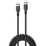 Acefast USB-C - USB-C Spring Cable 480Mb/s 3A 1.2m - Black - (C14-03)
